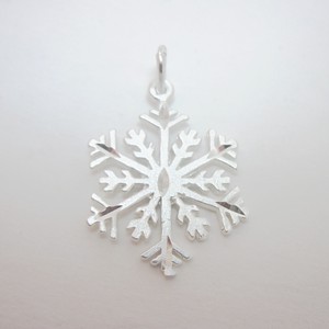 Etched Sterling Silver Snowflake Pendant